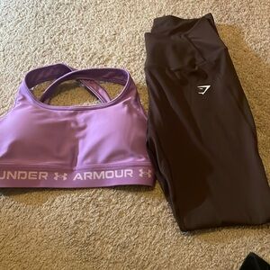 Under Armour small sports bra worn once Gymshark leggings worn once
